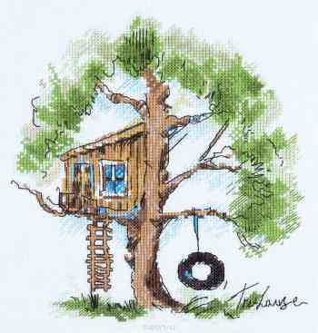 Набор для вышивания крестом Panna "Домик на дереве",  20 x 22,5 см