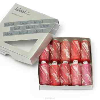 Набор швейных ниток "Ideal", №40, цвет: красный, 366 м, 10 шт