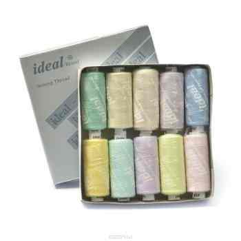 Набор швейных ниток "Ideal", №40, цвет: мультиколор (MIX PE), 366 м, 10 шт