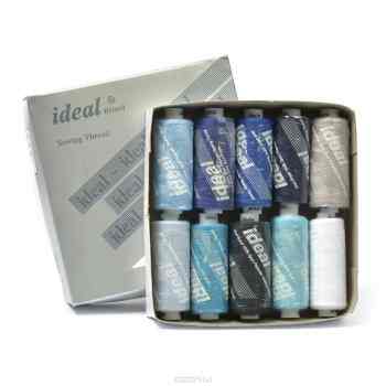 Набор швейных ниток "Ideal", №40, цвет: мультиколор, 366 м, 10 шт