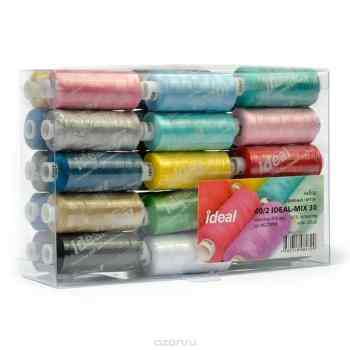 Набор швейных ниток "Ideal", №40, цвет: мультиколор, 366 м, 30 шт