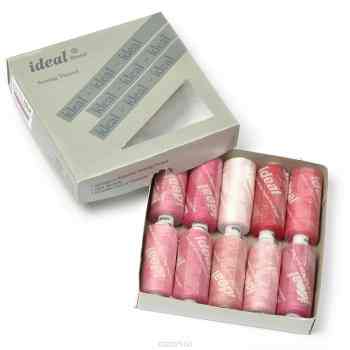 Набор швейных ниток "Ideal", №40, цвет: розовый, 366 м, 10 шт