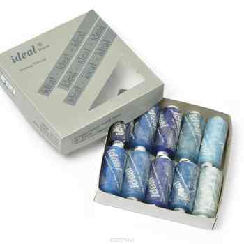 Набор швейных ниток "Ideal", №40, цвет: синий, 366 м, 10 шт