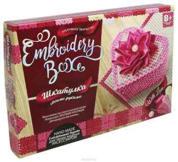 Danko Toys Набор для вышивания Embroidery Box Шкатулка цвет розовый