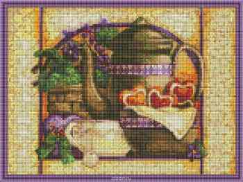 Набор для изготовления картины со стразами Алмазная Живопись "Прованский чай", 40 х 30 см