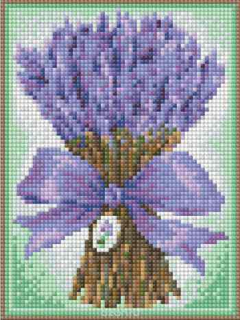 Набор для изготовления картины со стразами Алмазная Живопись "Букет лаванды", 15 х 20 см