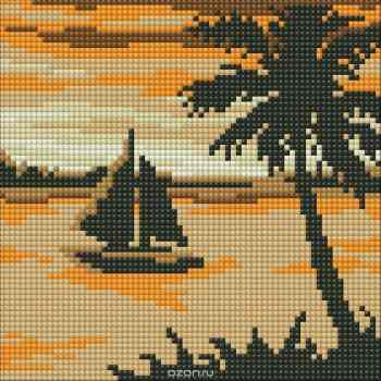 Набор для изготовления картины со стразами Алмазная Живопись "Яхта", 18 х 18 см