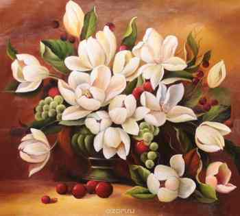 Набор для изготовления картины со стразами Алмазная Живопись "Букет белых цветов", 50 х 41 см