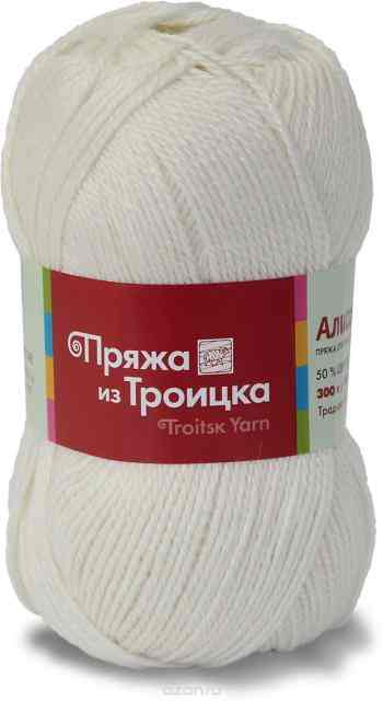 Пряжа для вязания Троицкая камвольная фабрика "Алиса", цвет: отбеленный (0230), 300 м, 100 г, 10 шт
