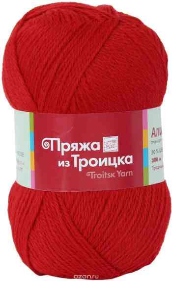 Пряжа для вязания Троицкая камвольная фабрика "Алиса", цвет: красный (0042), 300 м, 100 г, 10 шт