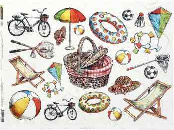 Рисовая бумага для декупажа Craft Premier "Отдых", 28,2 см х 38,4 см