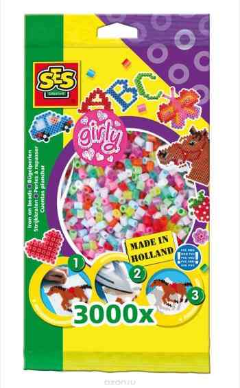 SES Creative Дополнительные бусинки для термомозаики яркие 3000 шт