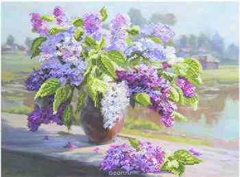 Набор для вышивания бисером Матренин Посад "Сирень", 37 х 49 см