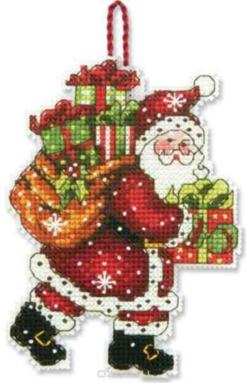 Набор для вышивания крестом Dimensions "Санта с мешком", 8,2 см х 11,4 см