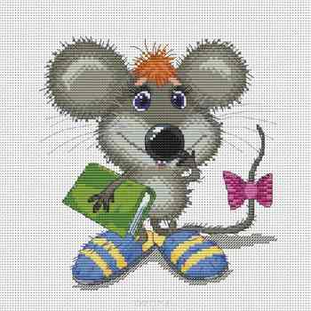 Набор для вышивания крестом Белоснежка "Ученый мышонок", 23 х 24 см