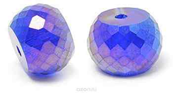 Бусины "Tesoro", стеклянные, цвет: синий, диаметр 11 мм, 2 шт