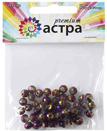 Бусины Астра "Premium", цвет: фиолетовый (4), 4 мм х 6 мм, 50 шт