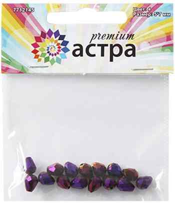 Бусины Астра "Premium", цвет: фиолетовый (4), 5 мм х 7 мм, 15 шт