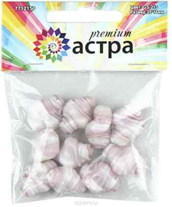 Бусины Астра "Premium", цвет: белый, грязно-розовый (213), 22 мм х 17 мм, 10 шт
