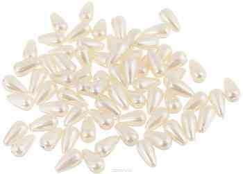 Бусины "Астра", цвет: белый, 13 мм х 7 мм, 80 шт. 7702770