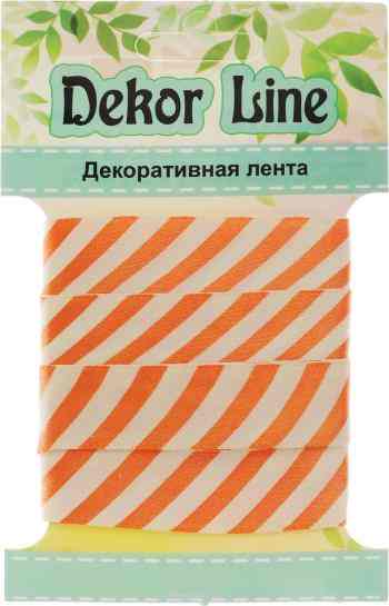 Лента атласная Dekor Line "Диагональ", цвет: красный, 1,5 х 300 см