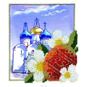 Набор для вышивания бисером Бисеринка "К светлой Пасхе", 13,5 х 15 см