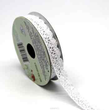 Лента кружевная "Рукоделие", цвет: белый, 1 см, 3 м. KL-0302
