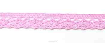Лента кружевная "Рукоделие", цвет: светло-розовый, 1 см, 10 м. KL-1001