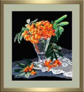 Набор для вышивания Овен 317 "Рябина на черном"