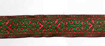 Лента отделочная жаккардовая HP 204009 шир 25 мм уп 9 14м цв красн/зеленый