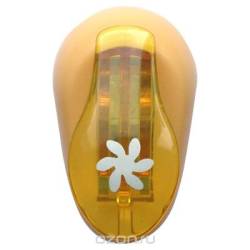 Дырокол фигурный Hobbyboom "Цветок-завиток", цвет: желтый, №255, диаметр 1 см