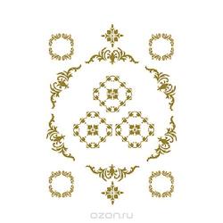 Трансфер универсальный "Орнамент ромбиком", цвет: золотой, 17 х 25 см CD-318