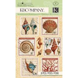 Стикеры K&Company "Марки. Раковины", 8 шт