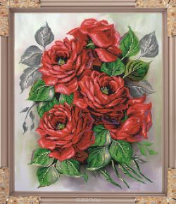 Набор для вышивания бисером "Садовые розы", 38.5 x 47.5 см