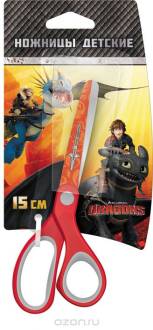 Ножницы детские Action "Dragons", цвет: красный, 15 см