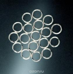 Кольца Glorex, цвет: серебряный, 8 мм, 20 шт