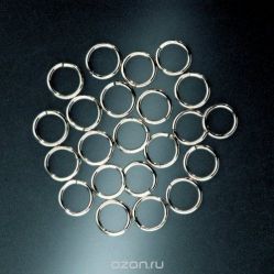 Кольца Glorex, цвет: платина, 8 мм, 20 шт