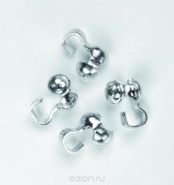Кримпы Glorex, цвет: серебряный, 4 шт
