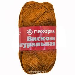 Пряжа для вязания Пехорка "Вискоза натуральная", цвет: желто-оранжевый (485), 400 м, 100 г, 5 шт