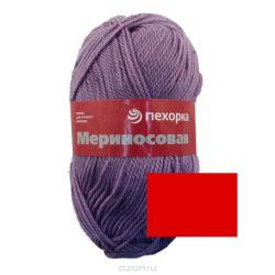 Пряжа для вязания Пехорка "Мериносовая", цвет: красный мак (88), 200 м, 100 г, 10 шт