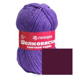 Пряжа для вязания Пехорка "Шелковистая", цвет: ежевика (191), 225 м, 100 г, 5 шт