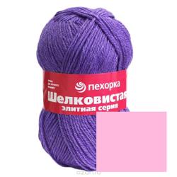 Пряжа для вязания Пехорка "Шелковистая", цвет: орхидея (24), 225 м, 100 г, 5 шт