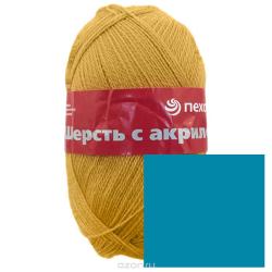 Пряжа для вязания Пехорка "Шерсть с акрилом", цвет: темная бирюза (45), 300 м, 100 г, 10 шт