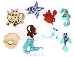 Пуговицы декоративные Dress It Up "Русалка", 6 шт