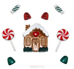 Набор пуговиц и фигурок Dress It Up "Сладкий коттедж", 9 шт. 7702451