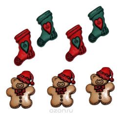 Пуговицы декоративные Dress It Up "Чулки и мишки", 7 шт. 7702454