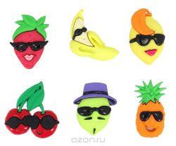 Пуговицы декоративные Dress It Up "Фрукты, ягоды", 6 шт. 7704035