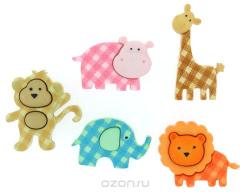 Пуговицы декоративные Dress It Up "Фигурки. Сафари", 5 шт