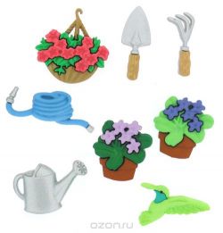 Пуговицы декоративные Dress It Up "Веселый садовник", 6 шт