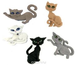 Пуговицы декоративные Dress It Up "Кошки", 5 шт. 7706294